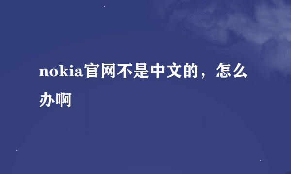 nokia官网不是中文的，怎么办啊