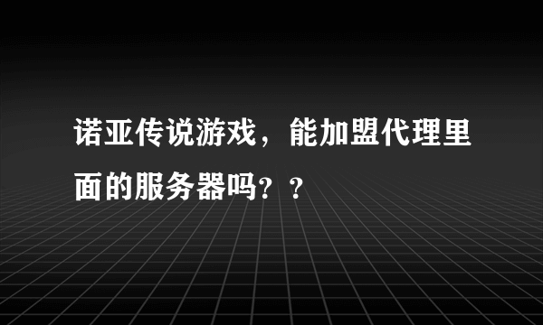 诺亚传说游戏，能加盟代理里面的服务器吗？？