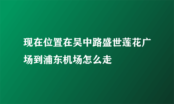 现在位置在吴中路盛世莲花广场到浦东机场怎么走