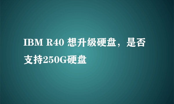 IBM R40 想升级硬盘，是否支持250G硬盘