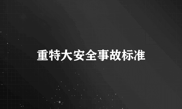 重特大安全事故标准