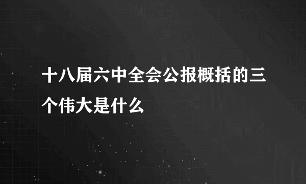 十八届六中全会公报概括的三个伟大是什么