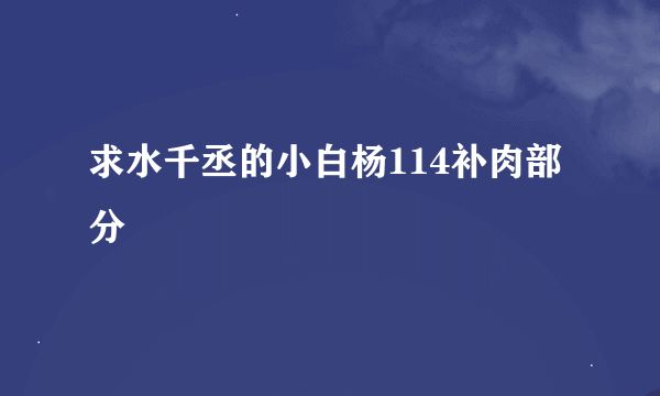 求水千丞的小白杨114补肉部分