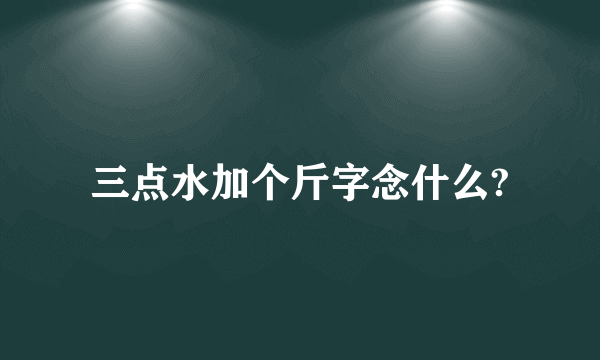 三点水加个斤字念什么?