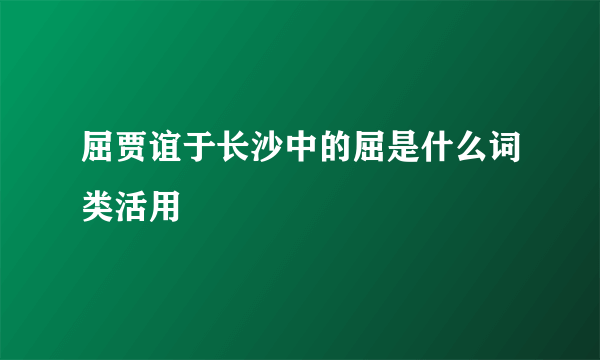 屈贾谊于长沙中的屈是什么词类活用