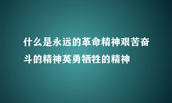 什么是永远的革命精神艰苦奋斗的精神英勇牺牲的精神