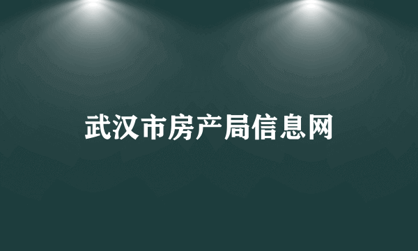 武汉市房产局信息网