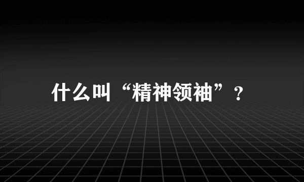 什么叫“精神领袖”？