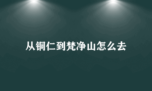 从铜仁到梵净山怎么去