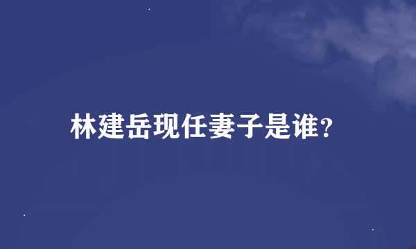 林建岳现任妻子是谁？