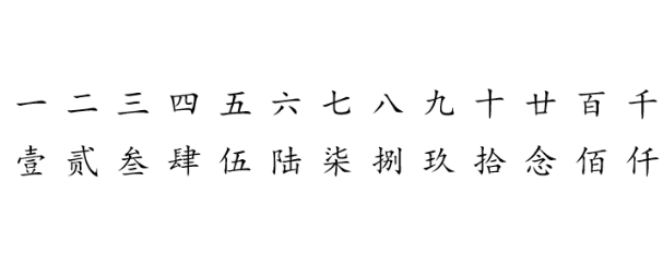 开收据的时候大写数字怎么写