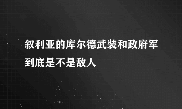 叙利亚的库尔德武装和政府军到底是不是敌人