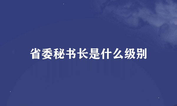 省委秘书长是什么级别