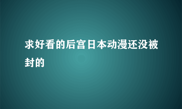 求好看的后宫日本动漫还没被封的