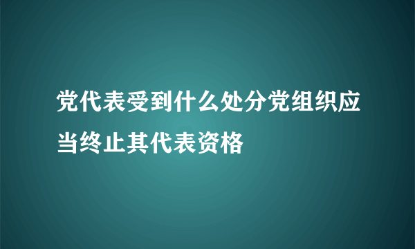 党代表受到什么处分党组织应当终止其代表资格