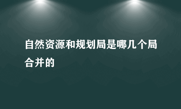 自然资源和规划局是哪几个局合并的