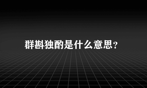 群斟独酌是什么意思？