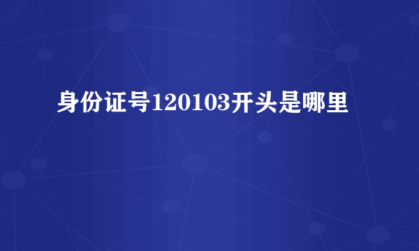 身份证号120103开头是哪里