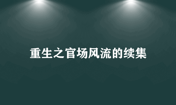 重生之官场风流的续集