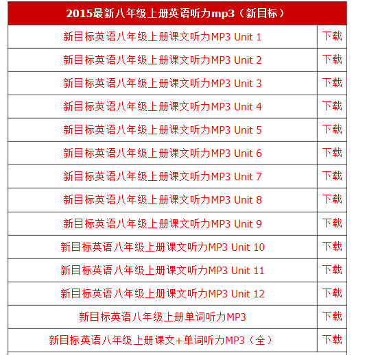 人教版八年级上册英语听力mp3下载