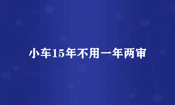 小车15年不用一年两审