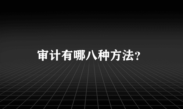 审计有哪八种方法？