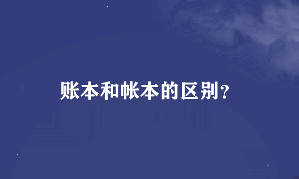 账本和帐本的区别？