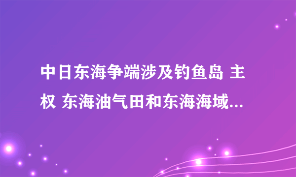 中日东海争端涉及钓鱼岛 主权 东海油气田和东海海域划分 争议面积约30万平方