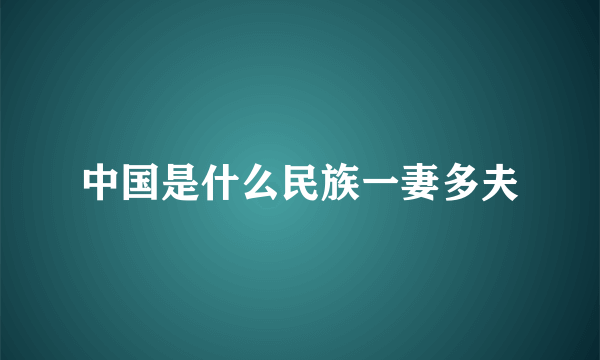 中国是什么民族一妻多夫