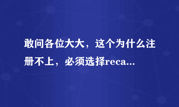 敢问各位大大，这个为什么注册不上，必须选择recaptcha啥意思啊？