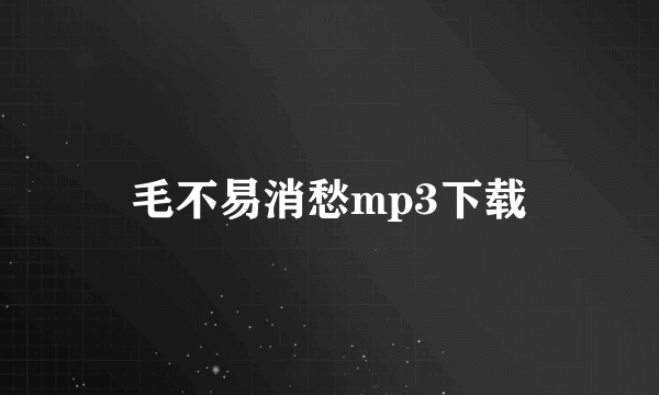 毛不易消愁mp3下载