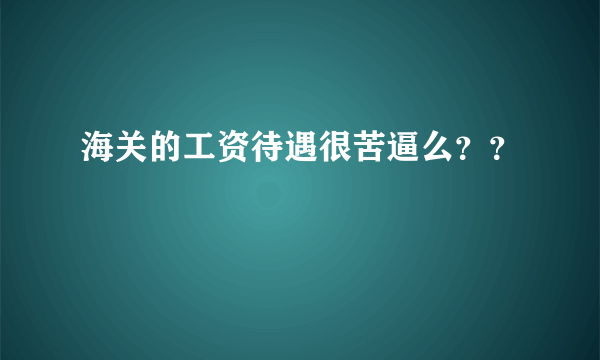 海关的工资待遇很苦逼么？？