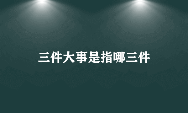 三件大事是指哪三件