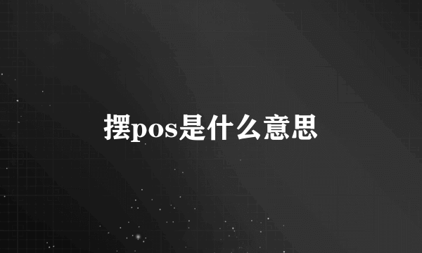 摆pos是什么意思