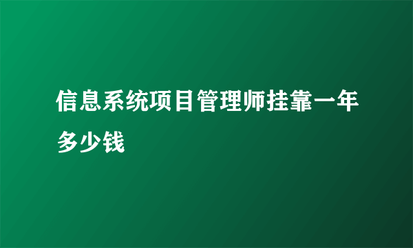 信息系统项目管理师挂靠一年多少钱