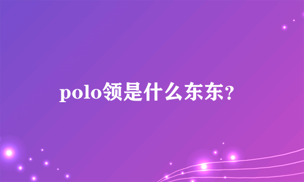 polo领是什么东东？