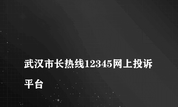 
武汉市长热线12345网上投诉平台

