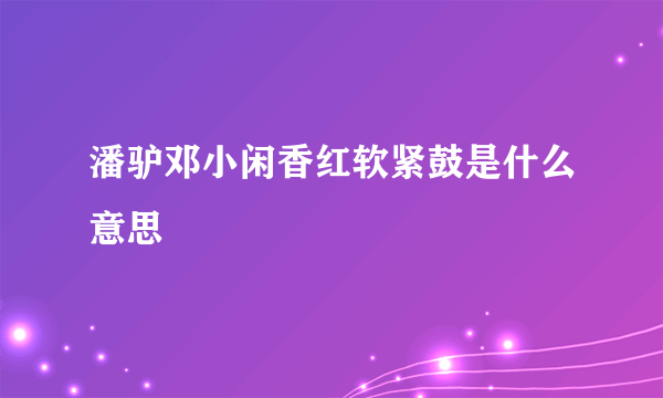 潘驴邓小闲香红软紧鼓是什么意思