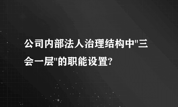 公司内部法人治理结构中