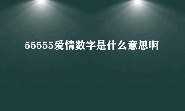 55555爱情数字是什么意思啊