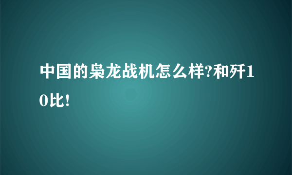 中国的枭龙战机怎么样?和歼10比!