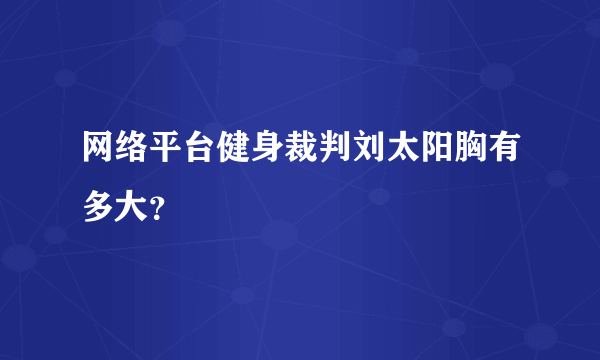 网络平台健身裁判刘太阳胸有多大？