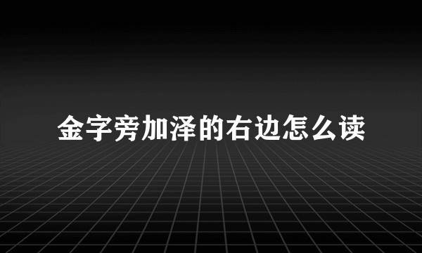 金字旁加泽的右边怎么读