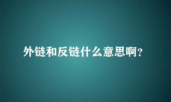 外链和反链什么意思啊？