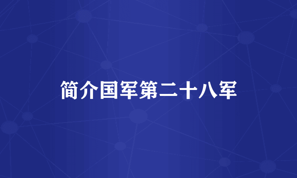 简介国军第二十八军