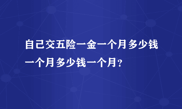 自己交五险一金一个月多少钱一个月多少钱一个月？