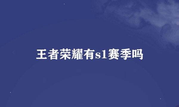 王者荣耀有s1赛季吗