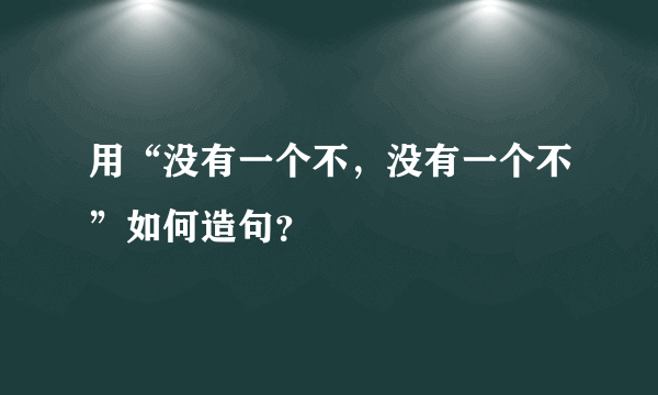 用“没有一个不，没有一个不”如何造句？