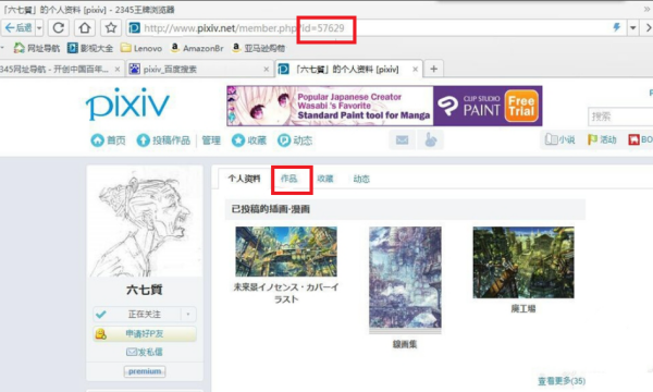 怎样在P站搜索作品ID或者画师？