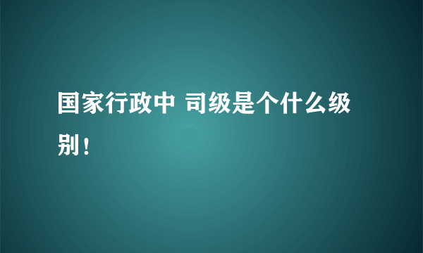 国家行政中 司级是个什么级别！